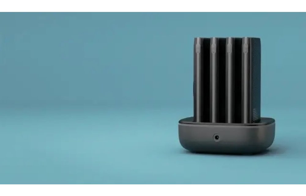 Powerology 4in1 Station 10000mAh 20W PD QC Wireless Power Bank Built-in Cable With Lightning And Type-C - Black