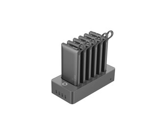 Powerology 6in1 Station 10000mAh with Built-in Lightning/MicroUSB/TypeC Connectors - Black