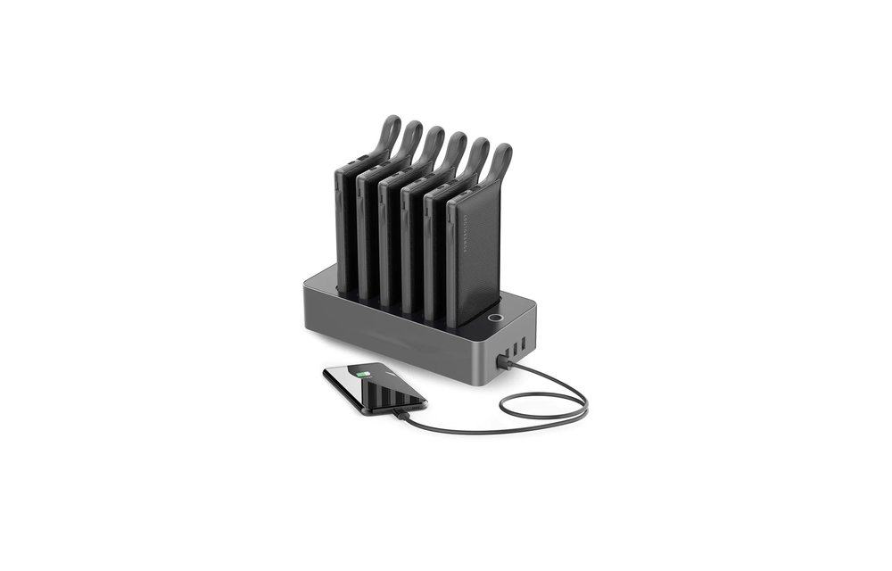 Powerology 6in1 Power Station Power Bank 10000mAh with Built-in Lightning/MicroUSB/TypeC Connectors - Black