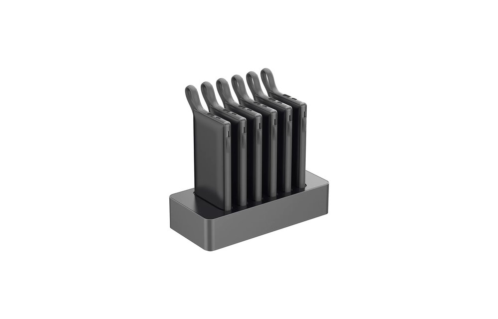 Powerology 6in1 Power Station Power Bank 10000mAh with Built-in Lightning/MicroUSB/TypeC Connectors - Black