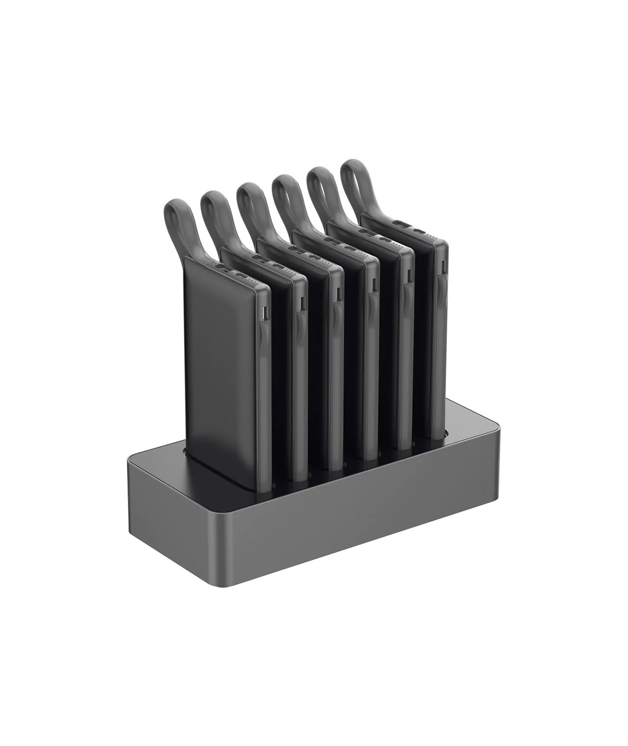 Powerology 6in1 Power Station Power Bank 10000mAh with Built-in Lightning/MicroUSB/TypeC Connectors - Black