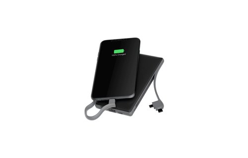 Powerology 6in1 Power Station Power Bank 10000mAh with Built-in Lightning/MicroUSB/TypeC Connectors - Black