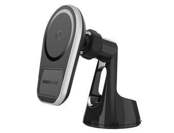Scosche Magic Mount Pro MagSafe Charge5 Wireless Charging Dash / Window Mount - Black and Silver