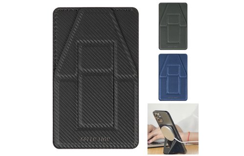 Green Magsafe Leather Phone Stand - Black