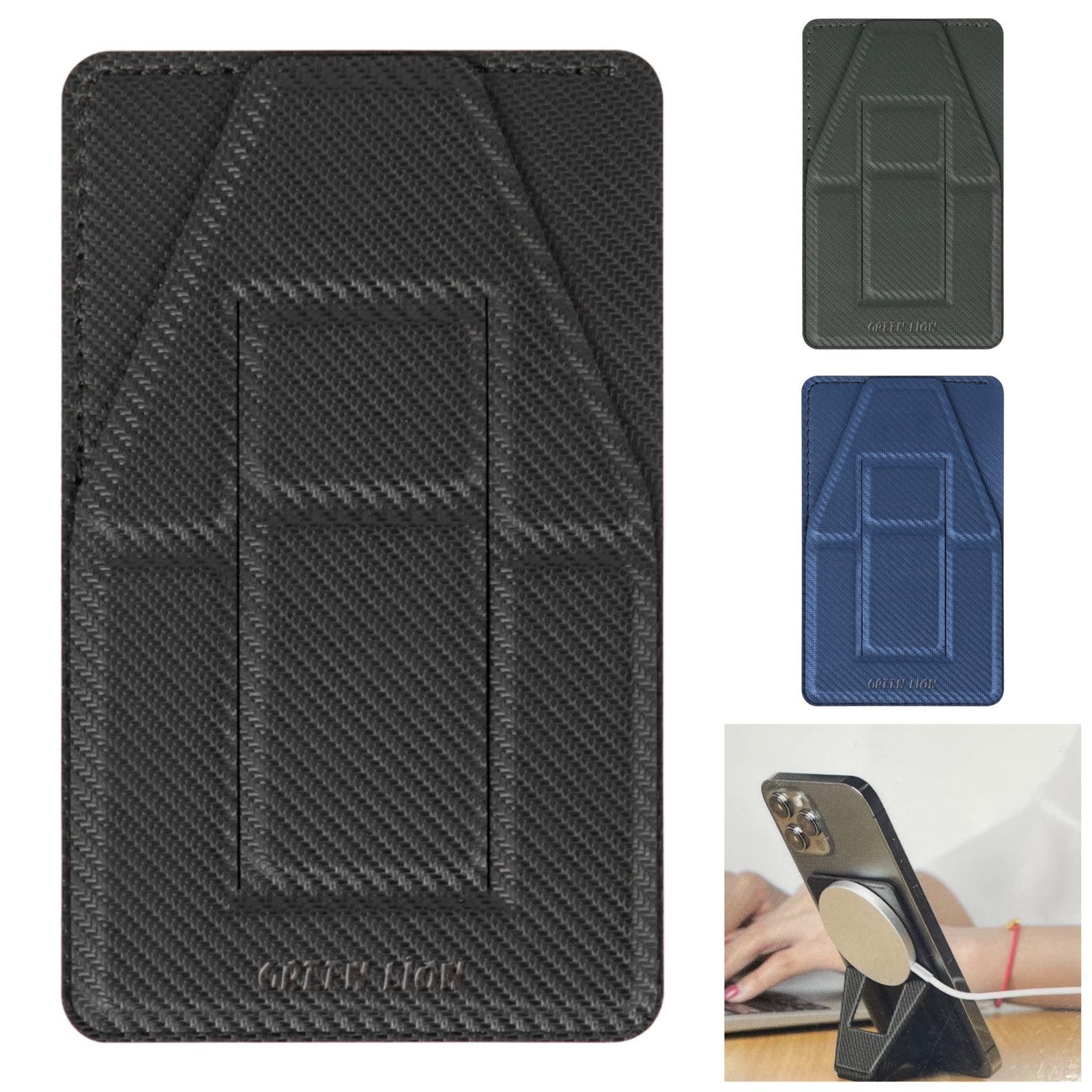 Green Magsafe Leather Phone Stand - Black