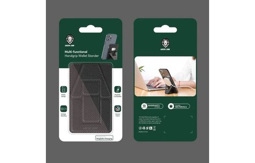 Green Magsafe Leather Phone Stand - Black