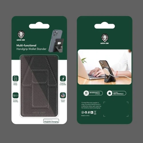 Green Magsafe Leather Phone Stand - Black