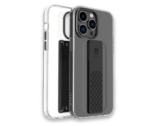 Levelo Graphia IMD Clear Case With Extra Grip for iPhone 14 Pro - Black