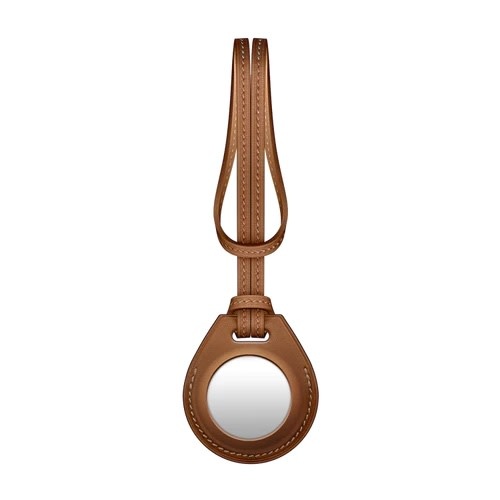 Viva Madrid Airtrax Genuine Leather Bag Charm Case for Apple Airtag - Caramel