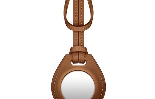 Viva Madrid Airtrax Genuine Leather Bag Charm Case for Apple Airtag - Caramel