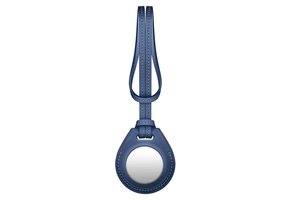 Viva Madrid Airtrax Genuine Leather Bag Charm Case for Apple Airtag - Navy