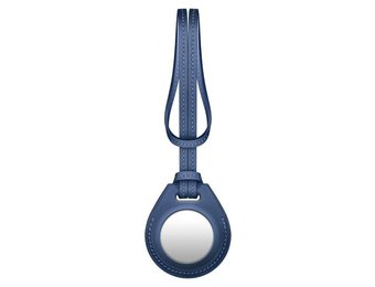 Viva Madrid Airtrax Genuine Leather Bag Charm Case for Apple Airtag - Navy