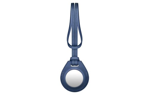 Viva Madrid Airtrax Genuine Leather Bag Charm Case for Apple Airtag - Navy