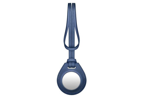 Viva Madrid Airtrax Genuine Leather Bag Charm Case for Apple Airtag - Navy