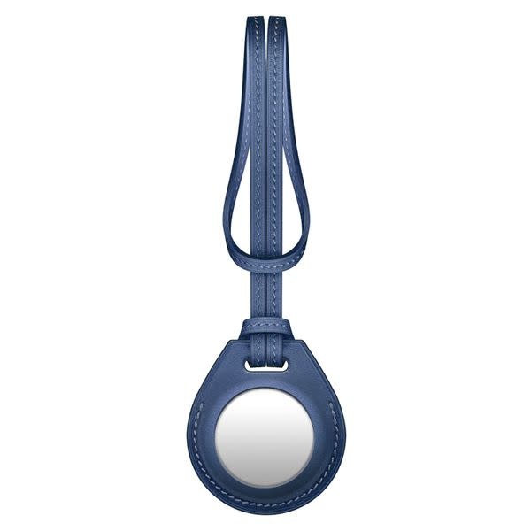 Viva Madrid Airtrax Genuine Leather Bag Charm Case for Apple Airtag - Navy