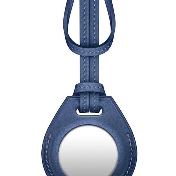 Viva Madrid Airtrax Genuine Leather Bag Charm Case for Apple Airtag - Navy