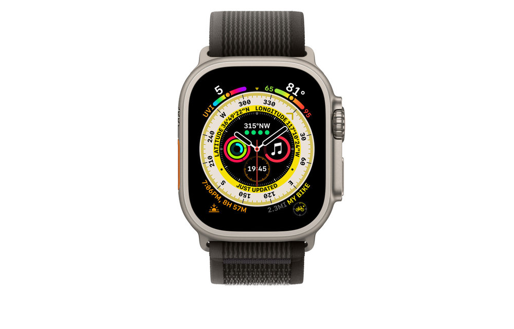 Apple Watch Trail Loop Band for 44/45/49mm M/L - Black/Gray
