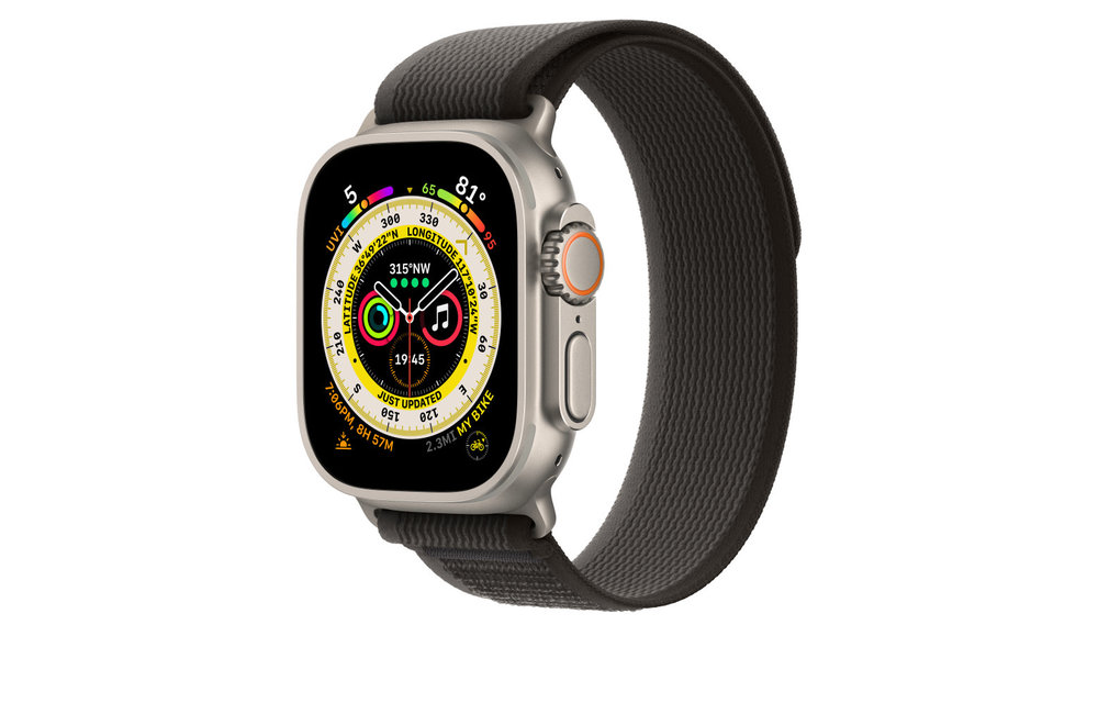 Apple Watch Trail Loop Band for 44/45/49mm M/L - Black/Gray