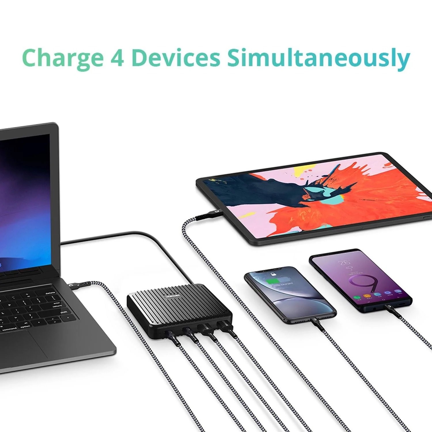 Zendure Superport 4, 100W (2X USB-C 100W, 2X USB 18W ) Desktop Charger with Dual PD UK - Black