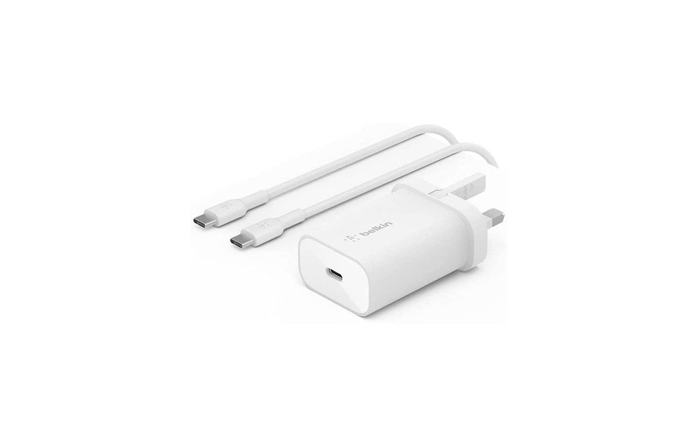Belkin Boost Charger Wall Charger with PPS + USB-C Cable With Lightning Connector 25W - White