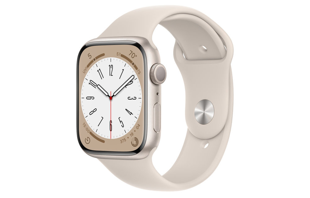 Apple Watch Series 8 GPS, 45mm Aluminum Case with Starlight Sport Band - Starlight