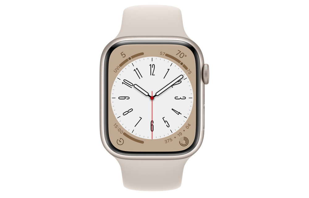 Apple Watch Series 8 GPS, 45mm Aluminum Case with Starlight Sport Band - Starlight