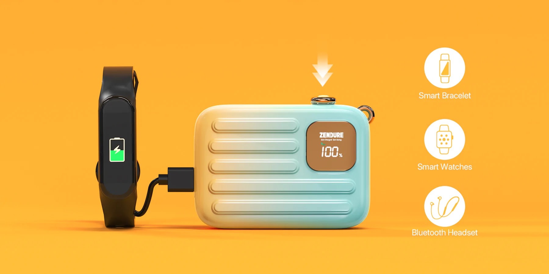 Zendure SuperMini GO MagSafe Magnetic Wireless Power Bank PD 10,000mAh - Gradient Orange