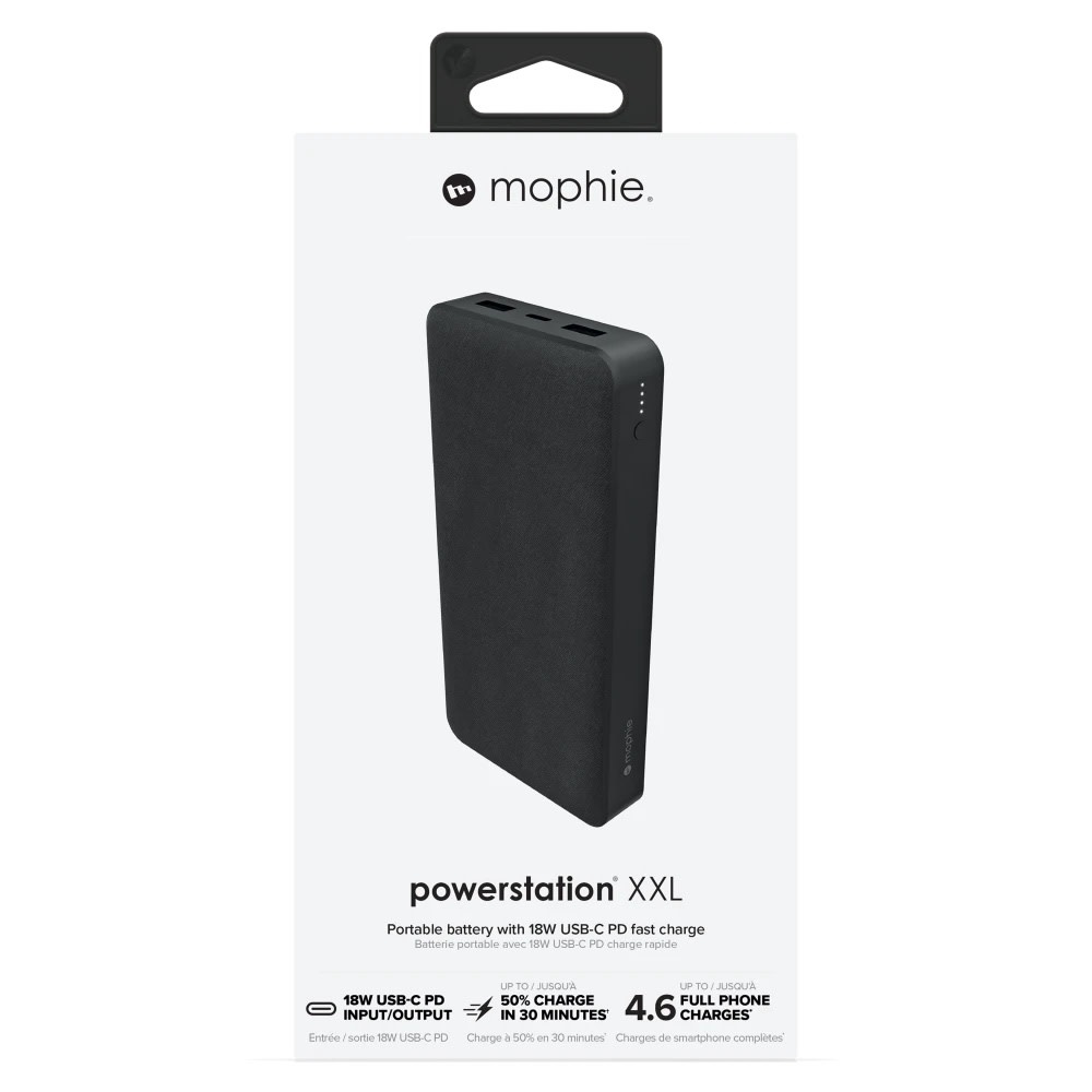 Mophie PowerStation XXL Power Bank 20,000mAh USB-C PD - Black