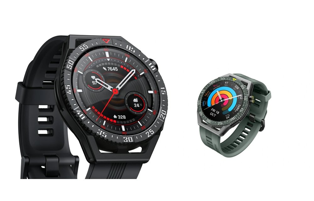 Huawei Watch GT 3 SE Grey Durable Polymer Fiber Watch Case - Green TPU Strap