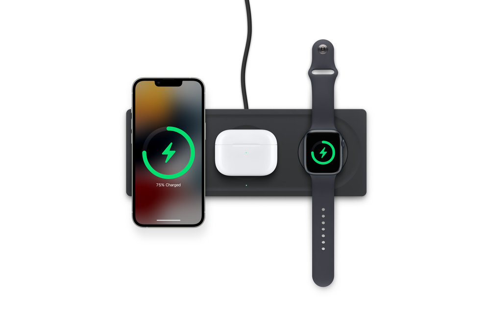 Belkin Boost Charge Pro 3-In-1 MagSafe Wireless Charging Pad - Black
