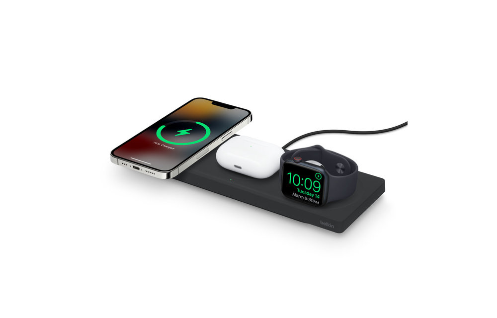 Belkin Boost Charge Pro 3-In-1 MagSafe Wireless Charging Pad - Black