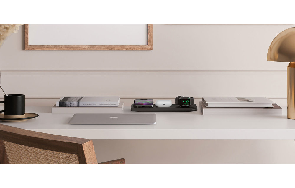 Belkin Boost Charge Pro 3-In-1 MagSafe Wireless Charging Pad - Black