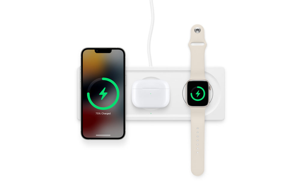 Belkin Boost Charge Pro 3-In-1 MagSafe Wireless Charging Pad - White