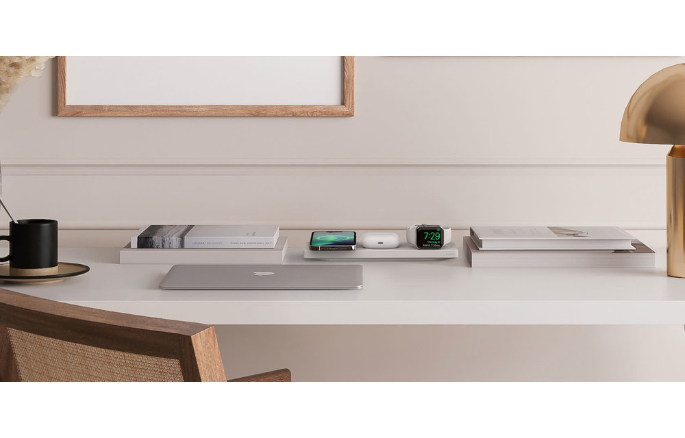 Belkin Boost Charge Pro 3-In-1 MagSafe Wireless Charging Pad - White