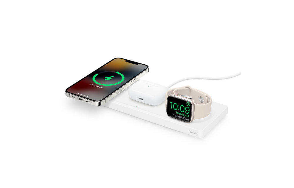 Belkin Boost Charge Pro 3-In-1 MagSafe Wireless Charging Pad - White