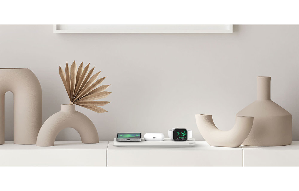 Belkin Boost Charge Pro 3-In-1 MagSafe Wireless Charging Pad - White