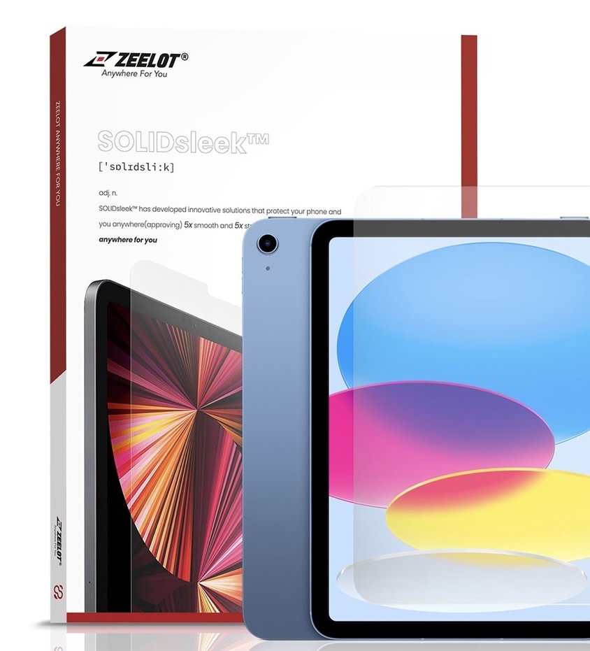 Zeelot Solidsleek Pure Glass HD Clear Screen Protector for iPad Air 10.9" / Pro 11" - Clear