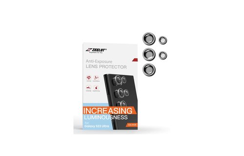 ZEELOT Pishield Titanium Alloy Lens Protector for Samsung Galaxy S23 Ultra - Sliver