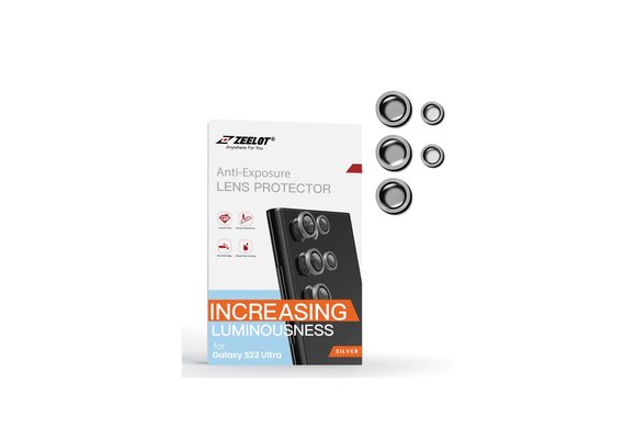 ZEELOT Pishield Titanium Alloy Lens Protector for Samsung Galaxy S23 Ultra - Sliver