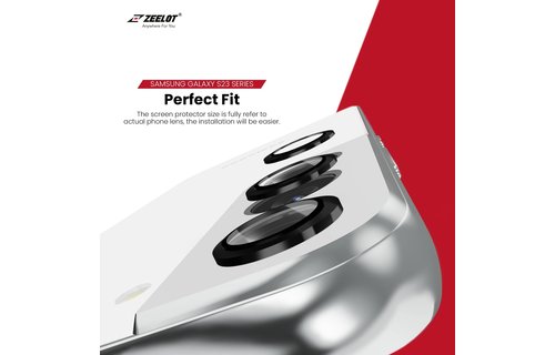 ZEELOT Pishield Titanium Alloy Lens Protector for Samsung Galaxy S23 Ultra - Sliver