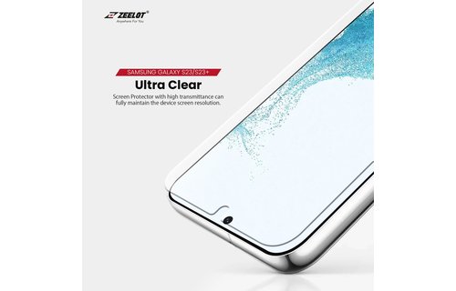 Zeelot Solidsleek Tempered Glass Screen Protector for Samsung Galaxy S23 - Retina Clear