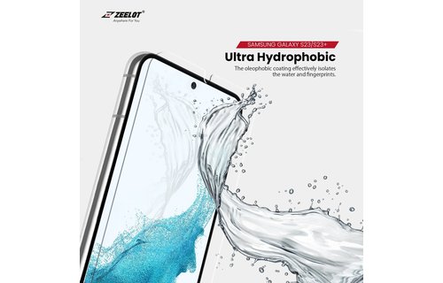 Zeelot Solidsleek Tempered Glass Screen Protector for Samsung Galaxy S23 - Retina Clear