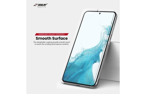 Zeelot Solidsleek Tempered Glass Screen Protector for Samsung Galaxy S23 Plus - Retina Clear
