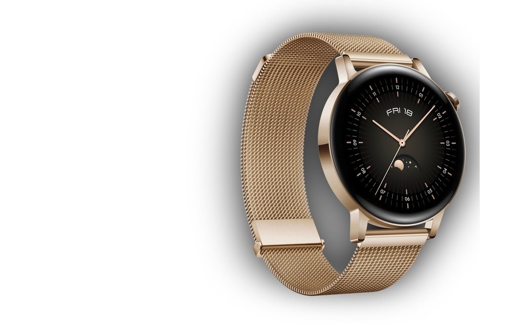 Huawei Watch GT 3 Stainless Gold Steel Case with Gold Milanese Strap 42mm