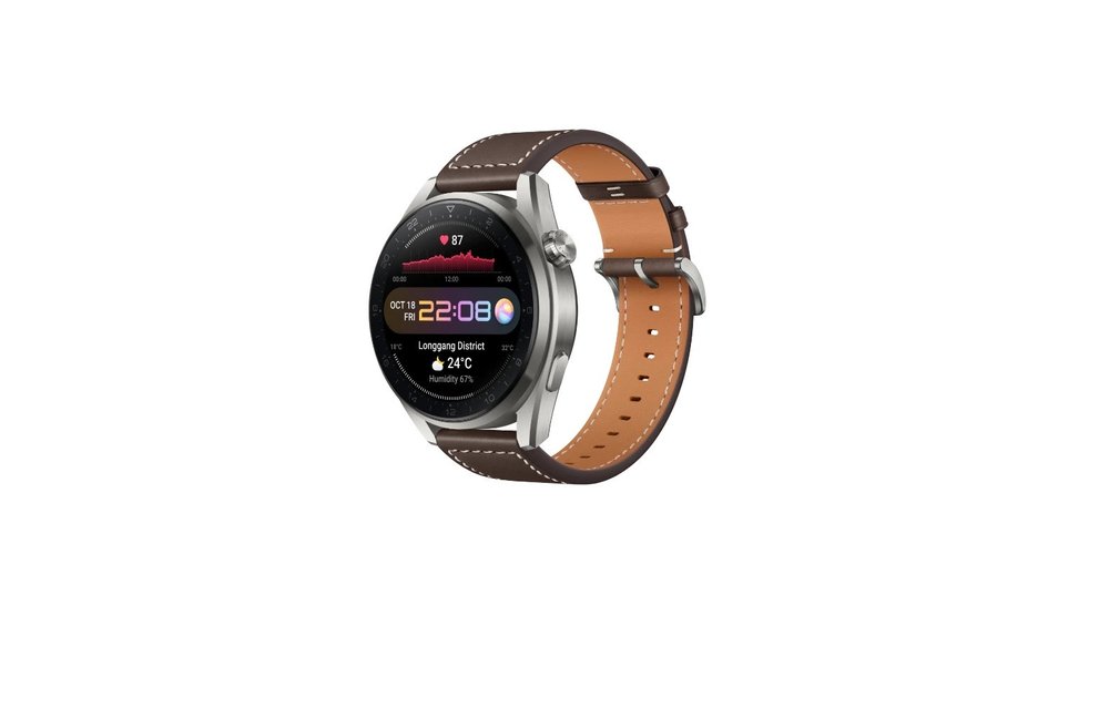 Huawei Watch 3 Pro Titanium Gray with Leather Strap - Brown