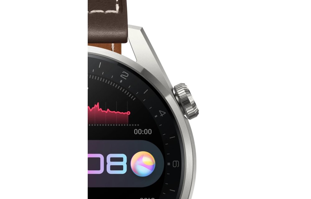 Huawei Watch 3 Pro Titanium Gray with Leather Strap - Brown