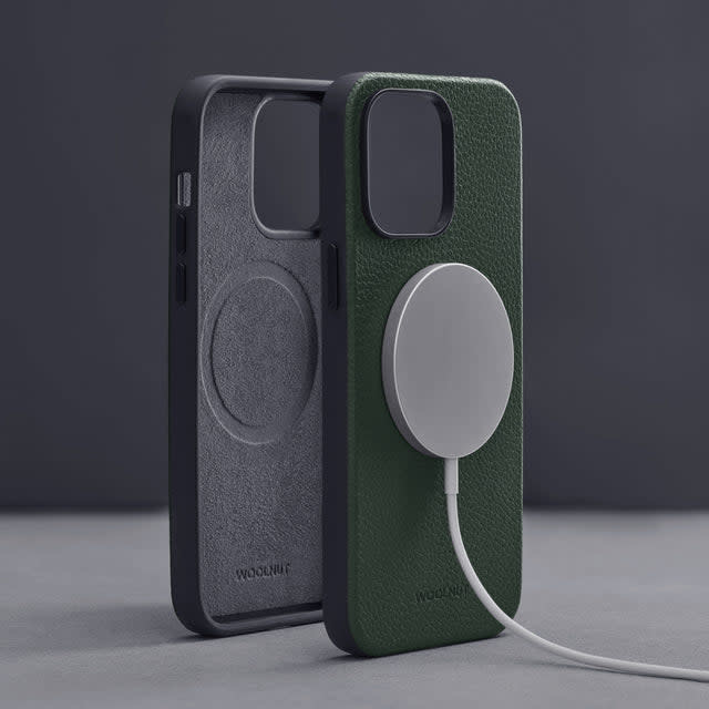 Woolnut Leather Case with Magsafe for iPhone 14 Pro - Green