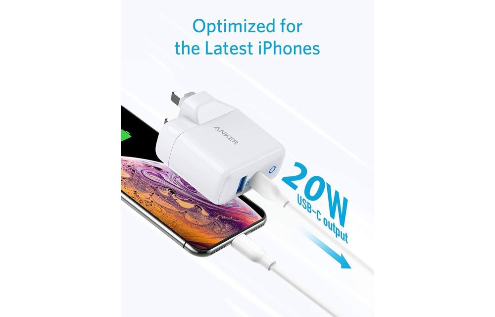 Anker PowerPort PD+ 2 Dual Port High Speed Wall Charger - White