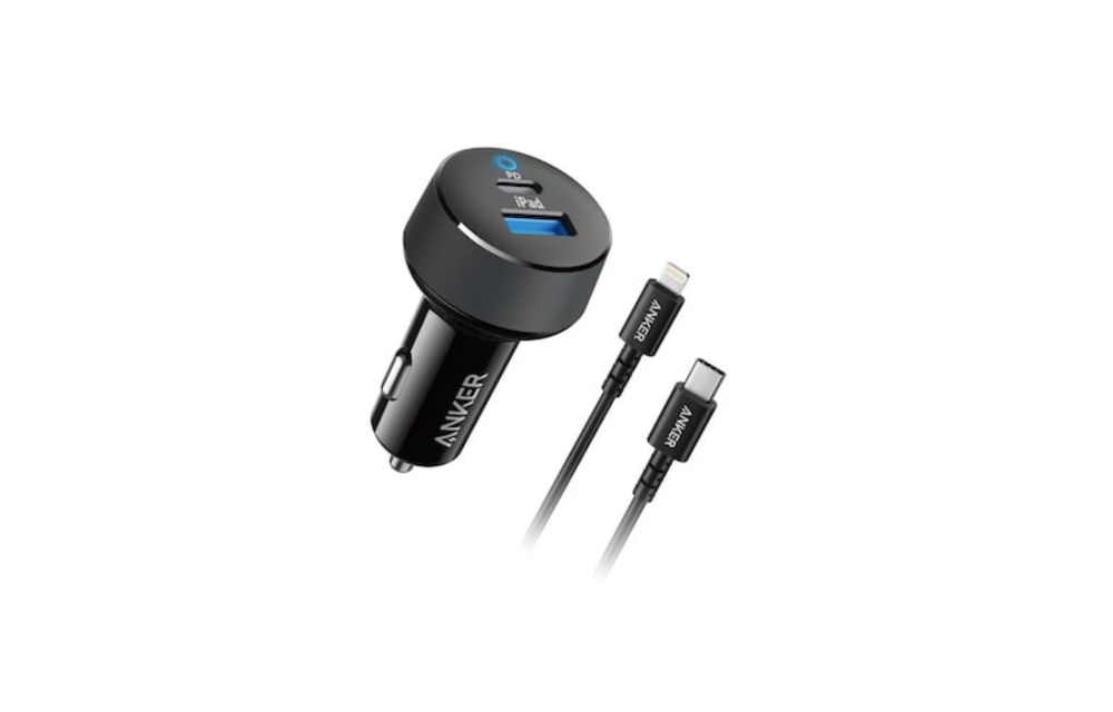 Anker PowerDrive Classic PD 2 with USB-C to Lightning Cable 3ft - Black