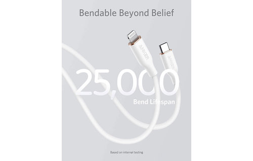 Anker PowerLine III Flow USB-C with Lightning Cable 6ft/1.8m - White